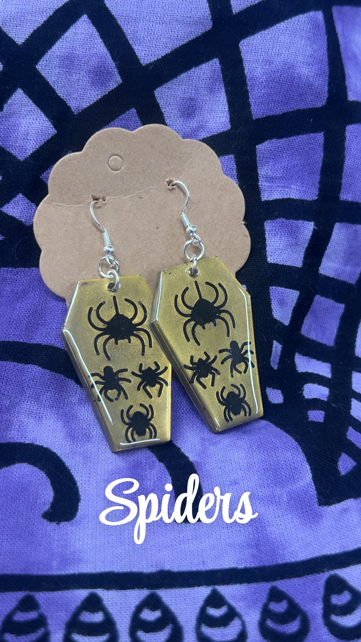 Coffin resin earrings