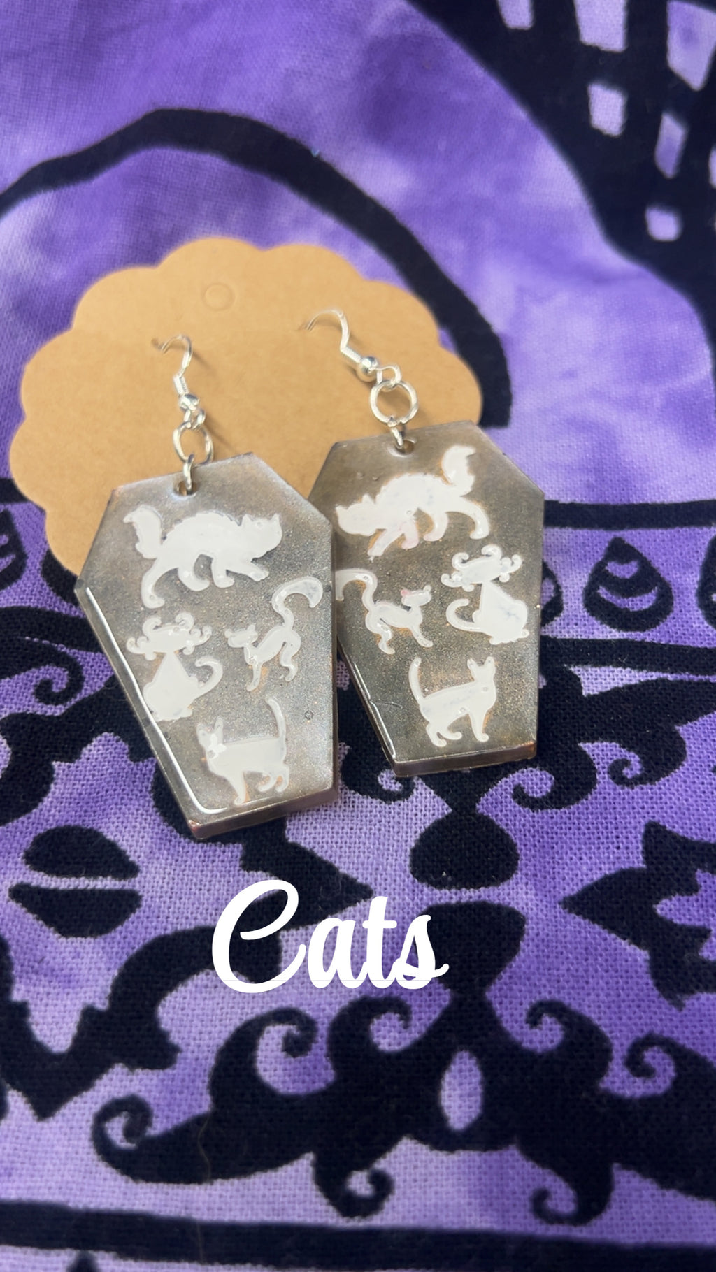 Coffin resin earrings